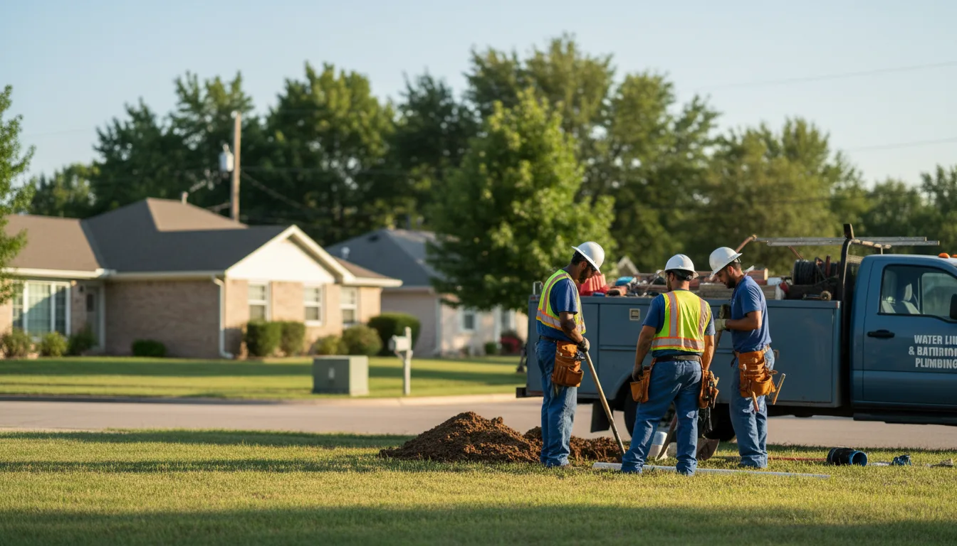 Residential water line and bathroom plumbing service in Davis, IL